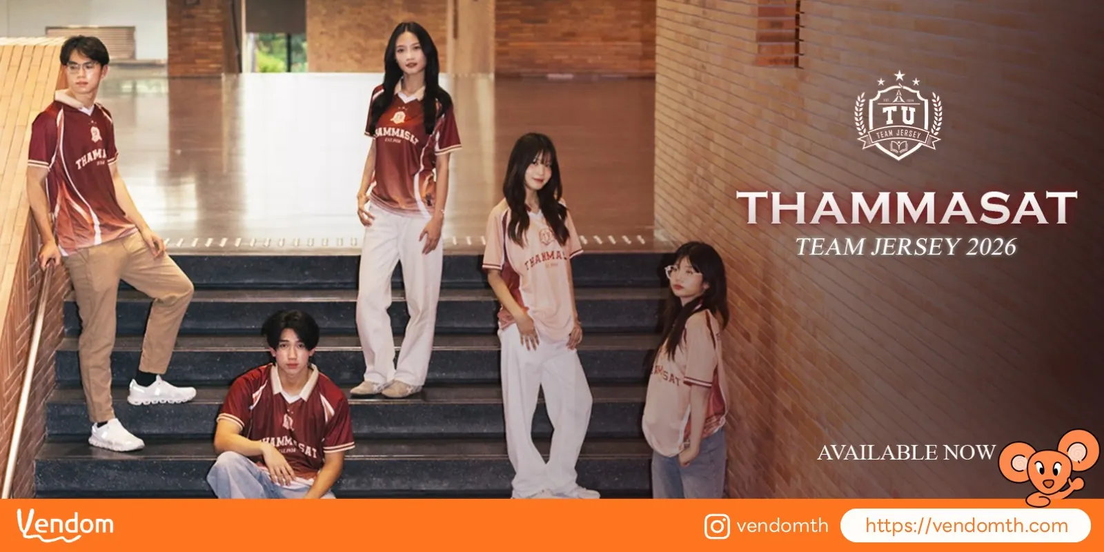 Vendom — THAMMASAT TEAM JERSEY 2026 เสื้อเจอร์ซี่ธรรมศาสตร์ สีเลือดหมูและสีชมพู วางขายแล้ว — vendomth.com